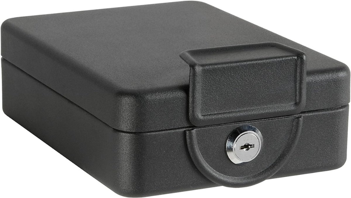 Allvia® Geldkistje met Sleutel - Geldkluis - Geldkistje - met Inschuifframe - 16 cm Breed - Zwart - 21cm x 16cm x 8cm