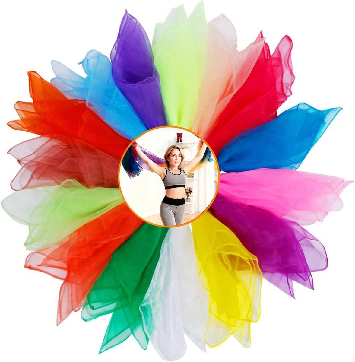 15 Stuks Sensorische Sjaals voor Juggling en Dans, Kleurrijke Speelaccessoires voor Kinderen