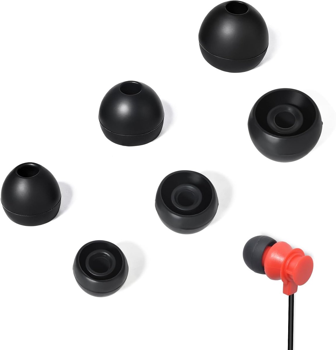 Vervangende Oorkussens voor In-Ear Bluetooth en Bedrade Hoofdtelefoons met 3.8-6mm Binnen Diameter - Verkrijgbaar in 3 Maten (S/M/L) en 2 Kleuren