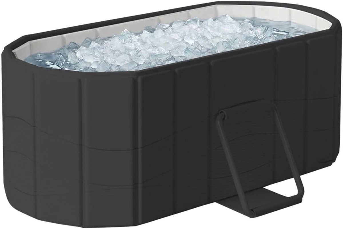 Draagbare badkuip 150 cm - Opvouwbaar zwart - Geen installatie - Ideaal voor koude dompelbaden - ShopVlot