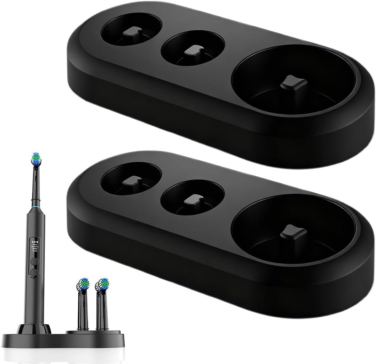 Tandenborstelhouder 2 stuks - standaard voor elektrische tandenborstels - veelzijdige badkamerorganizer - ShopVlot