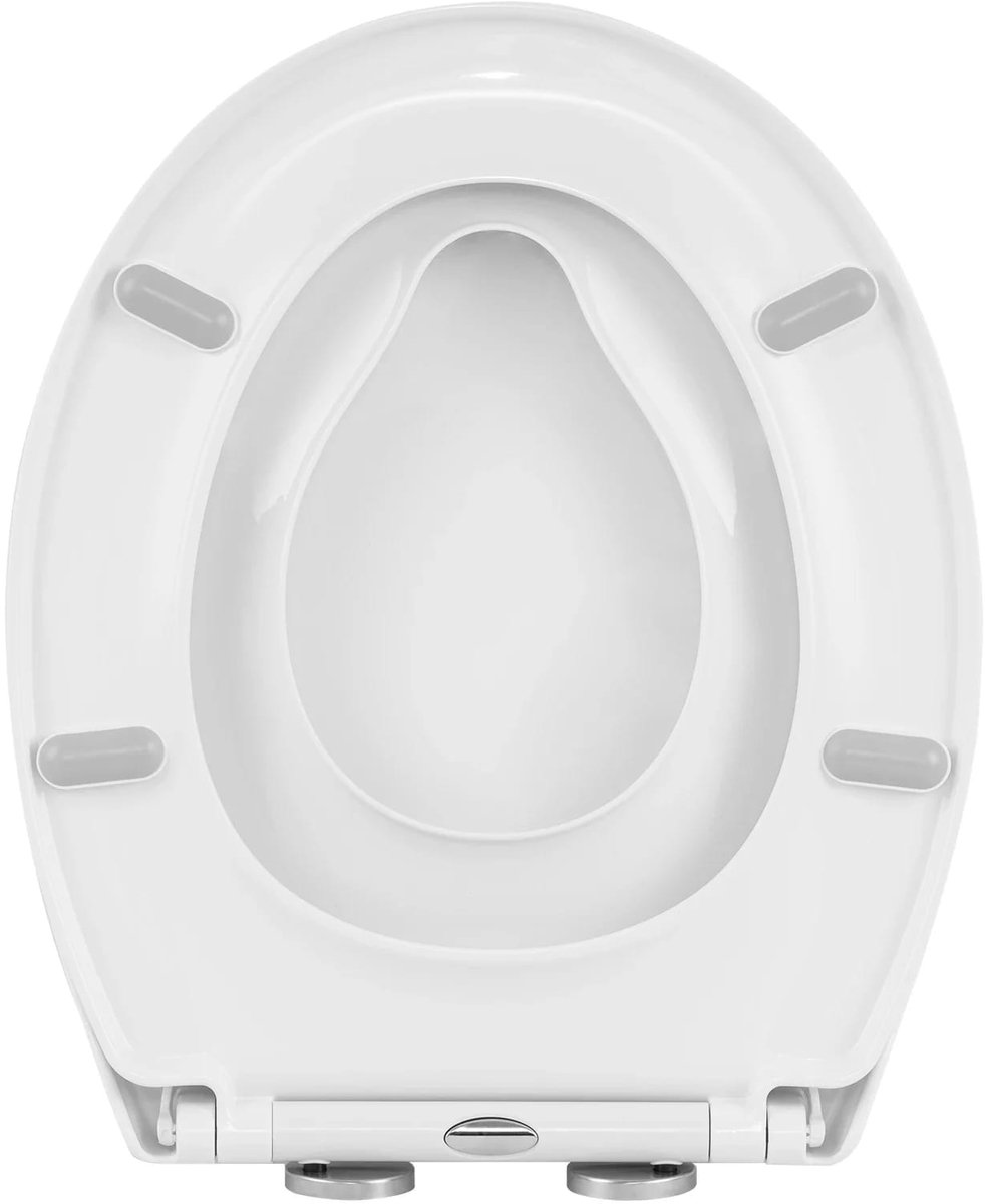 Klarven® Toiletbril Wit - Softclose met Kinderzitje - Magnetisch afneembaar kinderzitting, 1-knops snelkoppeling, Draagvermogen 175 kg - O-vorm B 37,1 x D 44,4 cm