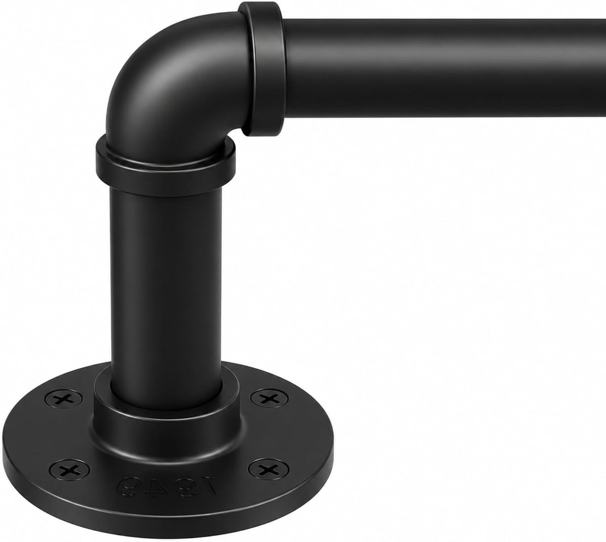 Uitschuifbare gordijnroede 95-220cm - zwart - industrieel design - voor plafonds - ShopVlot