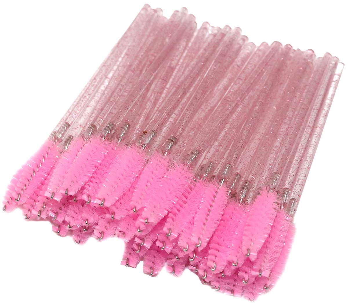 Wimperborstels 50 stuks - roze - wegwerp - ideaal voor make-up toepassingen - ShopVlot