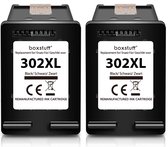 Boxstuff Inkt geschikt voor 302 XL - (F6U68AE) Compatibel met HP 302 / 302XL - Inkt Cartridge 2-Pack voor HP Deskjet 1110 / 1111 / 1112 / Envy 4510 / 4511 / 4512 / Officejet 3830 / 3831 / 3832 / 4650 / 4652 / 4654 - Multipack Zwart