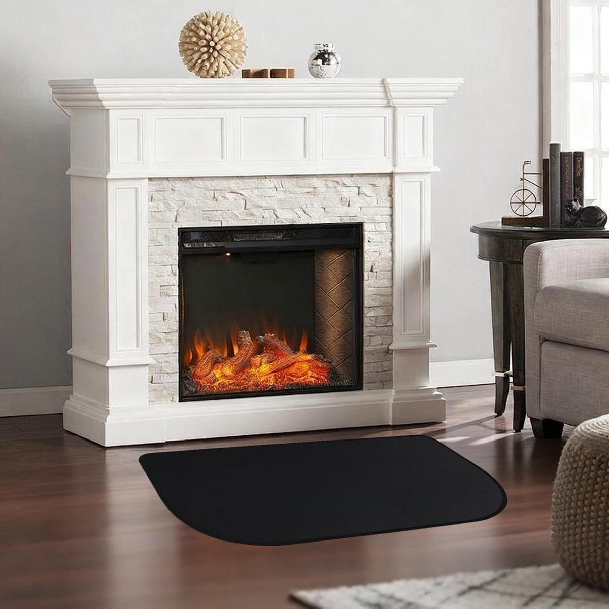 Vuurvaste onderlaag - Hittebeschermingsmat - Open haard bescherming - Ultra sterke brandwerendheid - 50 x 80 cm - Zwart
