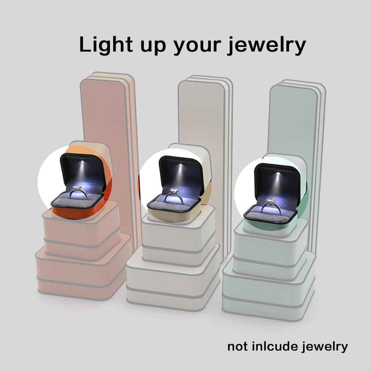 Sieradendoos met ledlicht - luxe geschenkdoos - verlichte presentatiedoos - ideaal voor verloving - ShopVlot
