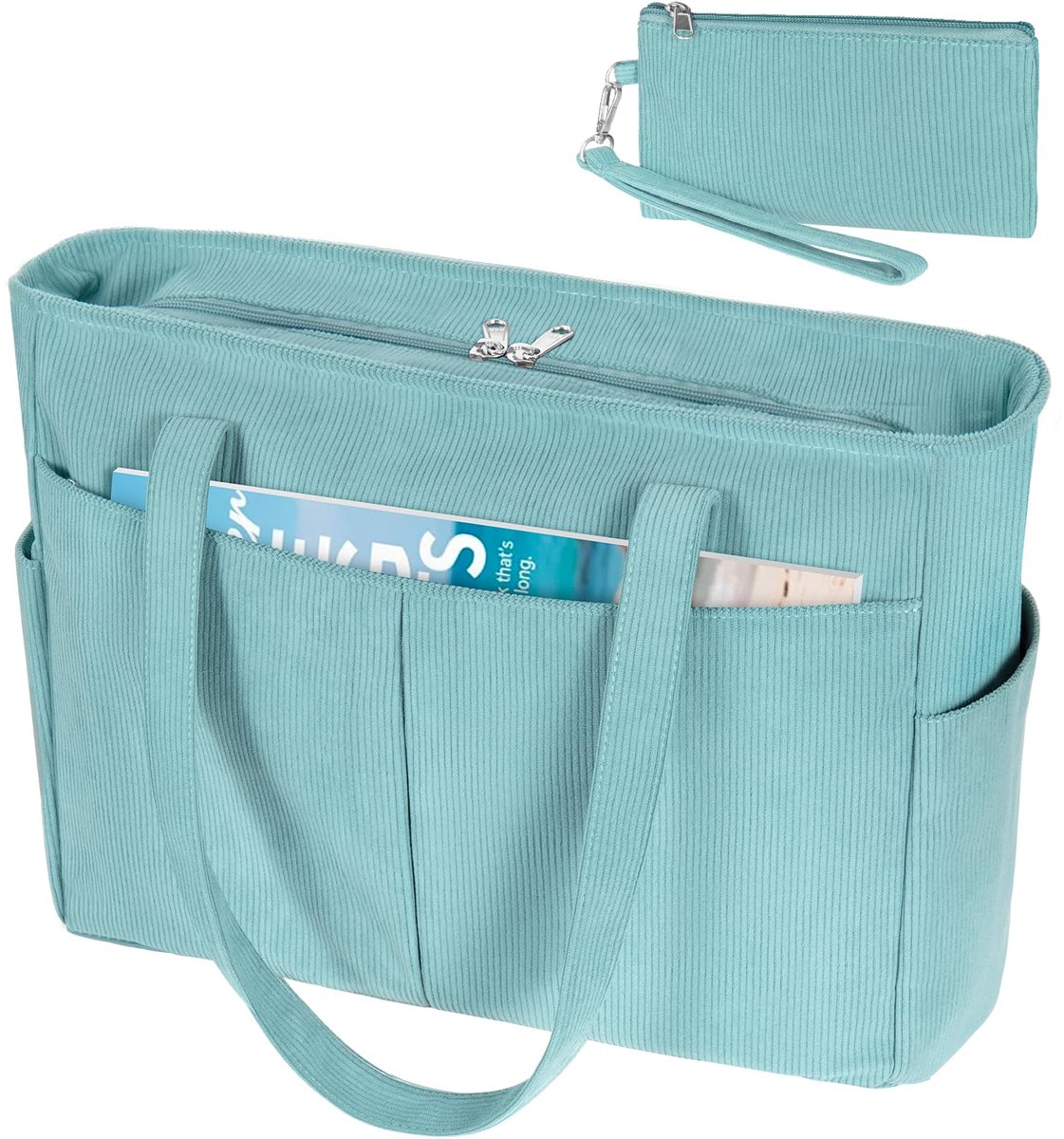 Boodschappentas XL - Corduroy - Met ritssluiting en zakken - Ideaal voor school en werk - ShopVlot
