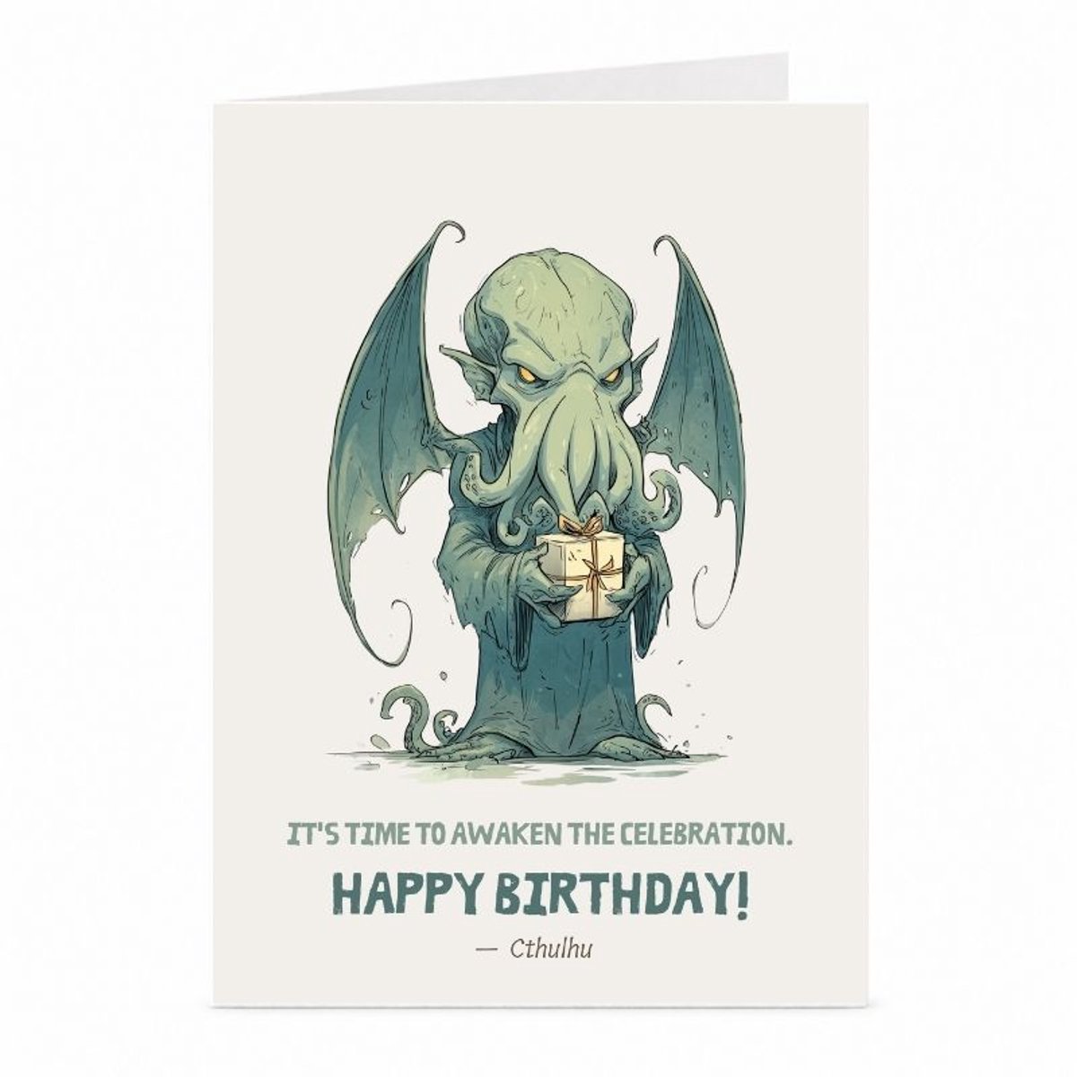 Cthulhu Ontwaken - Verjaardagskaart - JustTheCardGuy - A6 met envelop
