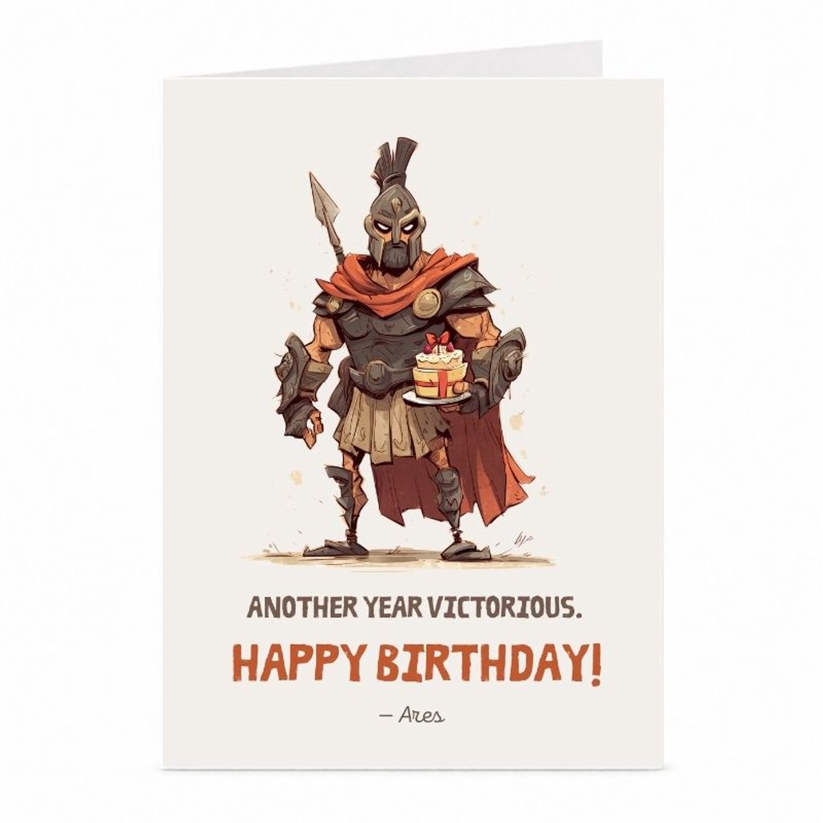 Ares - Verjaardagskaart - JustTheCardGuy - A6 met envelop