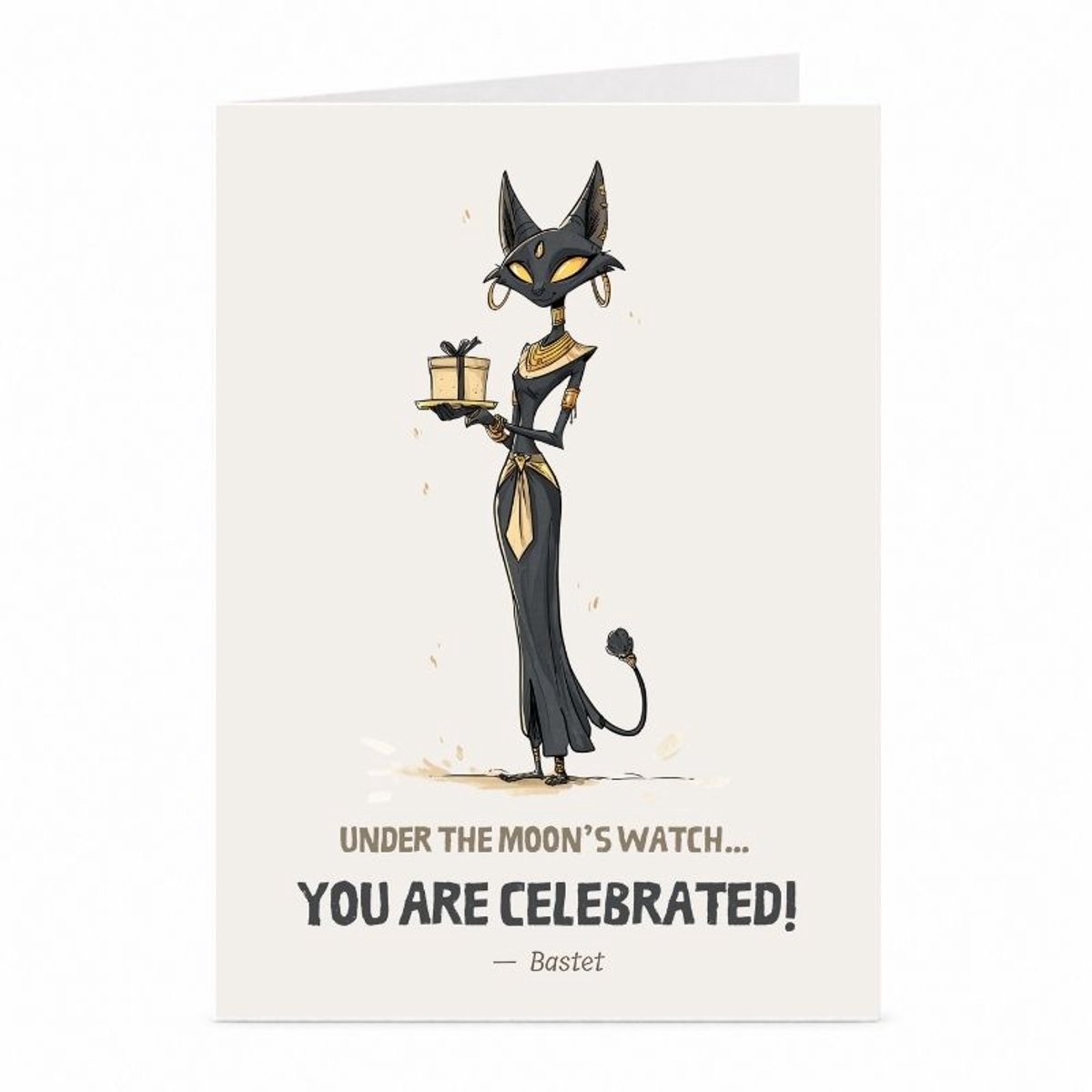 Bastet - Verjaardagskaart - JustTheCardGuy - A6 met envelop