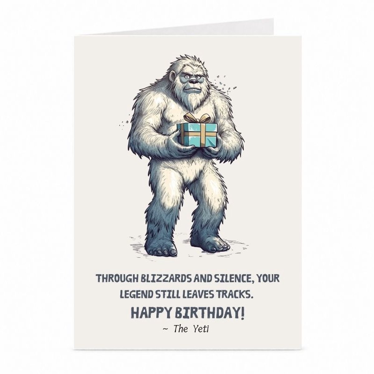 Yeti - Verjaardagskaart - JustTheCardGuy - A6 met envelop