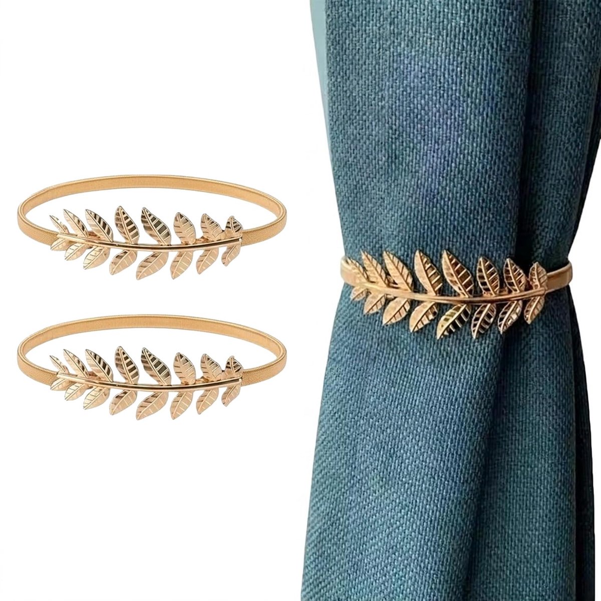 Gordijnbinderruggen set van 2 - goud - verstelbare gordijnhouders - perfect voor stijlvolle raamdecoratie - ShopVlot