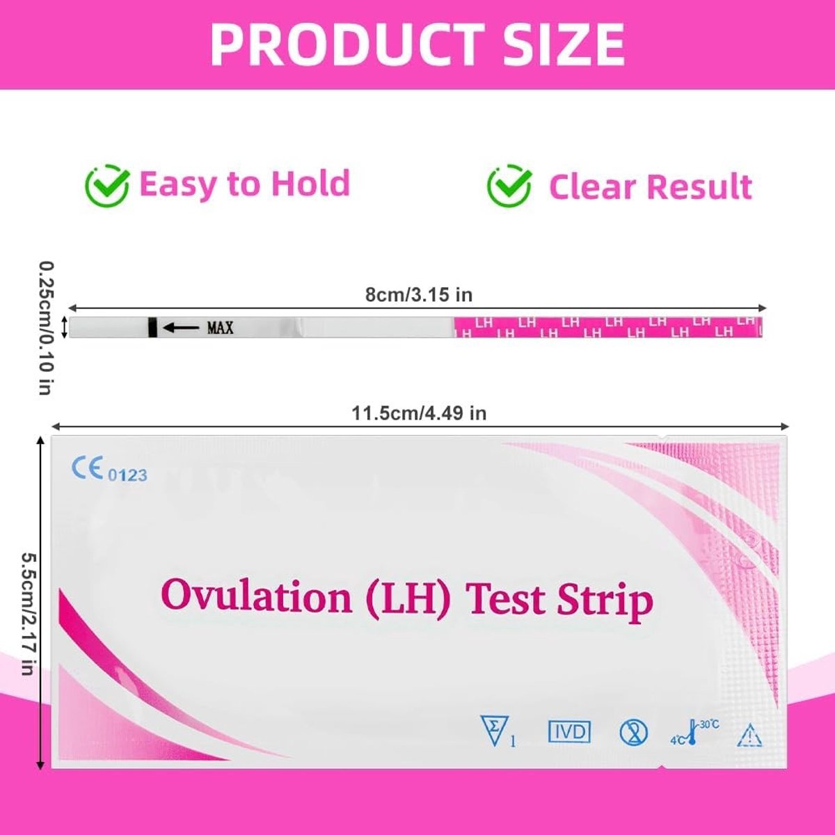 50 Ovulatietests Strips voor Snelle en Nauwkeurige Hormoondetectie, Hoge Gevoeligheid voor LH, Ovulatiebepaling en Vruchtbaarheidstest – foto 5