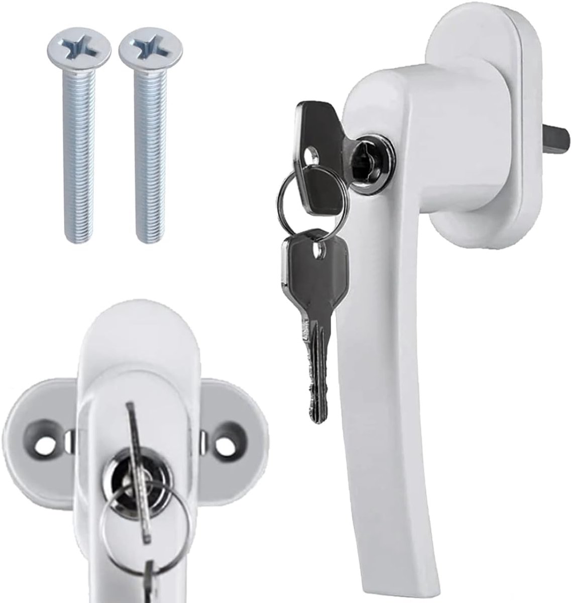 Raamkruk met slot - wit - ergonomisch design - extra beveiliging voor kinderen - ShopVlot