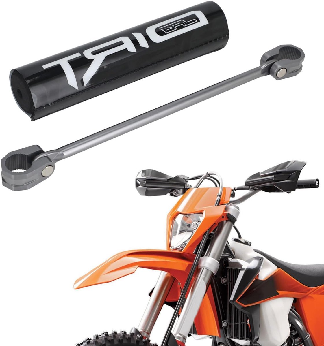 Handlebar crossbar 300mm for 22mm handlebars, motocross dirtbike enduro Titanium - ShopVlot