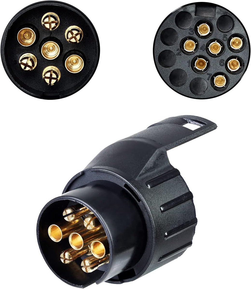 Trailer Adapter 7 To 13 Poles, Conforms to Iso 1724 and 11446 Standard, For 12V Systems, Towbar Adapter From 7 To 13 - ShopVlot