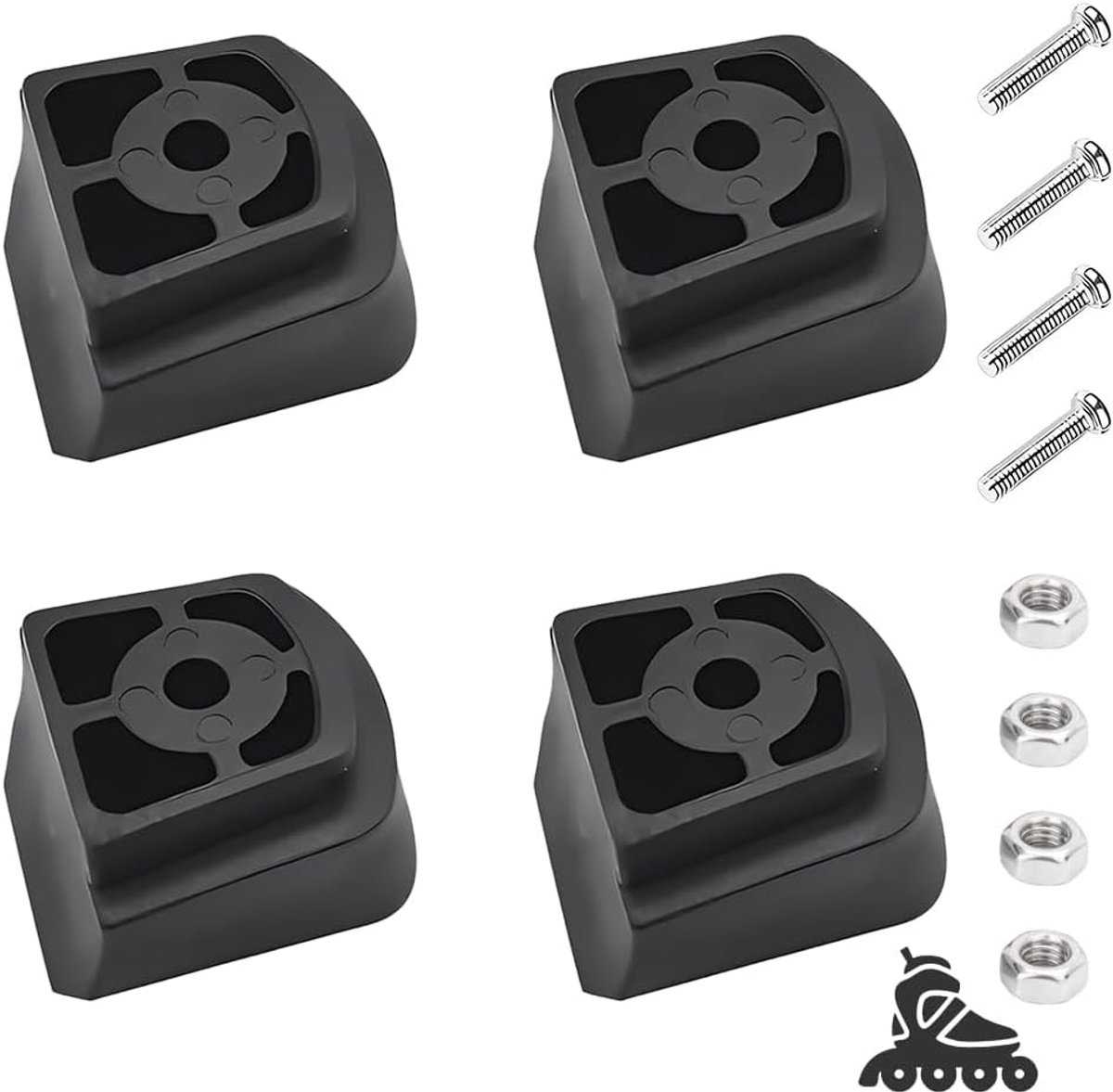 Inlineskates remblokken 4 stuks - universeel PP - inclusief schroeven en moeren - betrouwbare remprestaties - ShopVlot