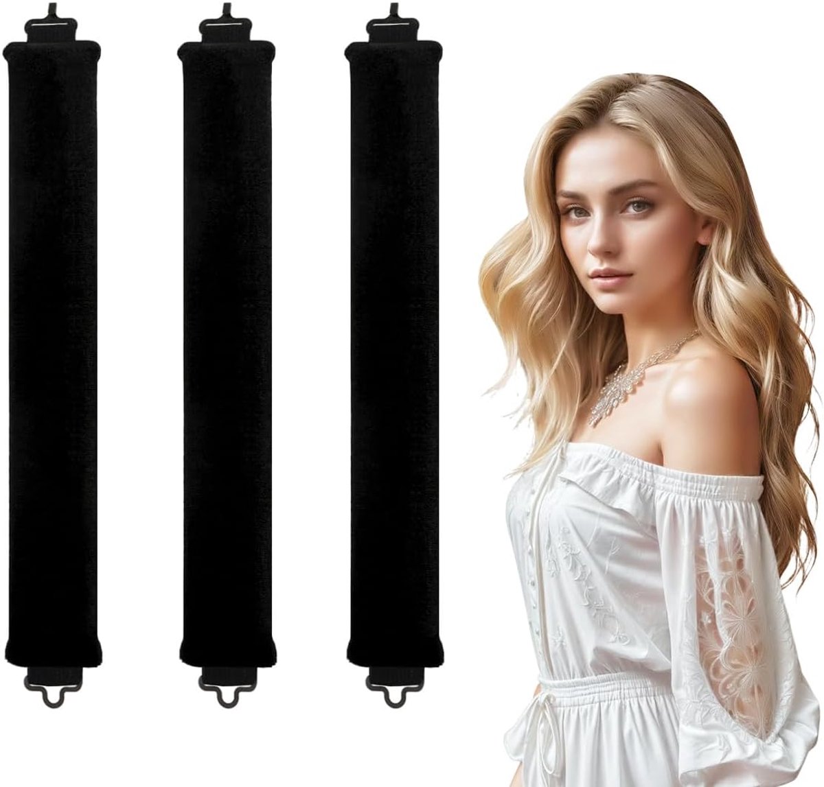 Heatless haar krultangen 3 stuks - zonder hitte - met haken - perfecte krullen voor elke haartype - ShopVlot