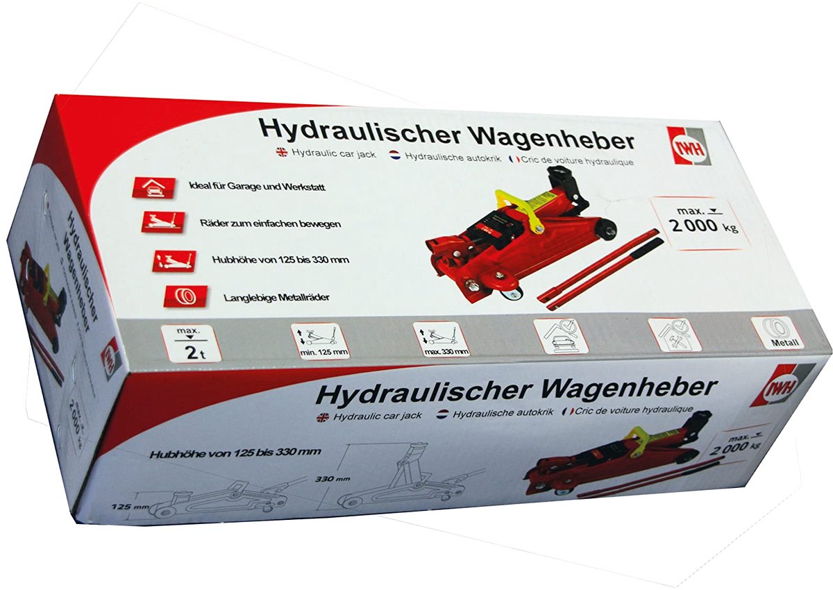 Garagekrik 2 ton - werkhoogte 12,5-33 cm - robuuste constructie - ideaal voor onderhoud - ShopVlot