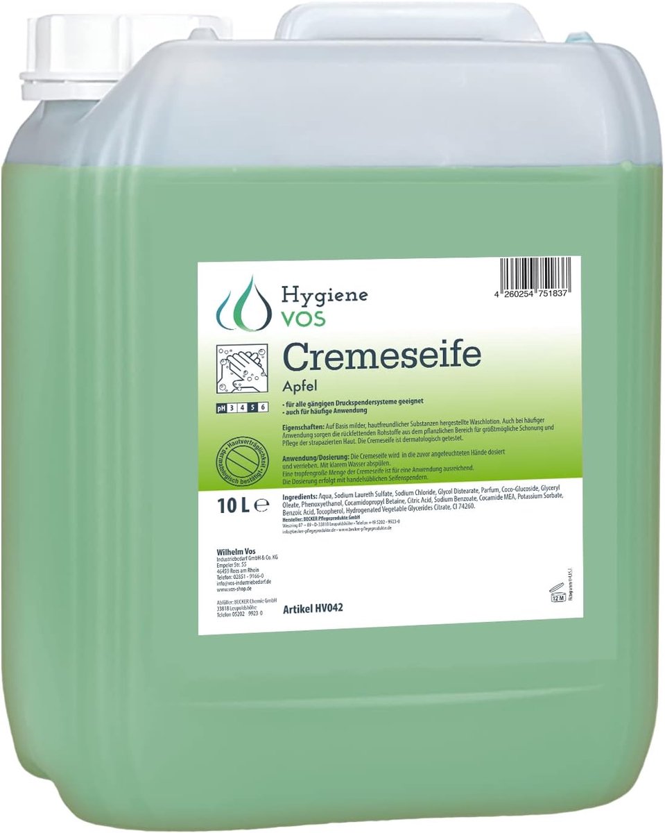 Crèmezeep 10 Liter - milde waslotion - appelgeur - geschikt voor dispensers - ShopVlot