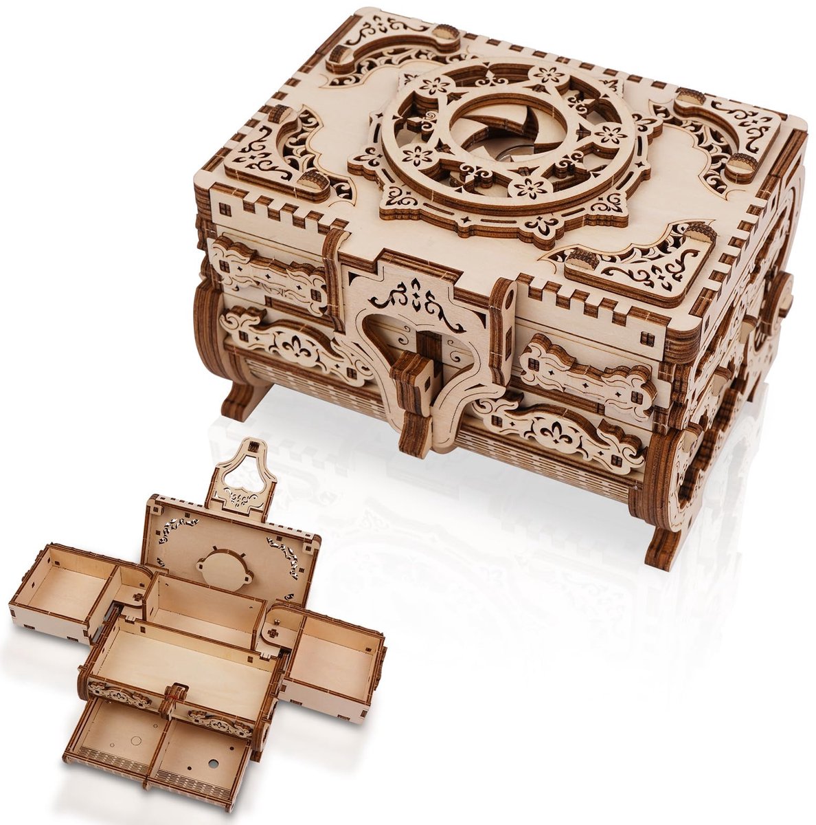 Houten doospuzzel 3D - sieradendoos met 142 stukken - creatief knutselproject - perfect cadeau voor mannen en vrouwen - ShopVlot
