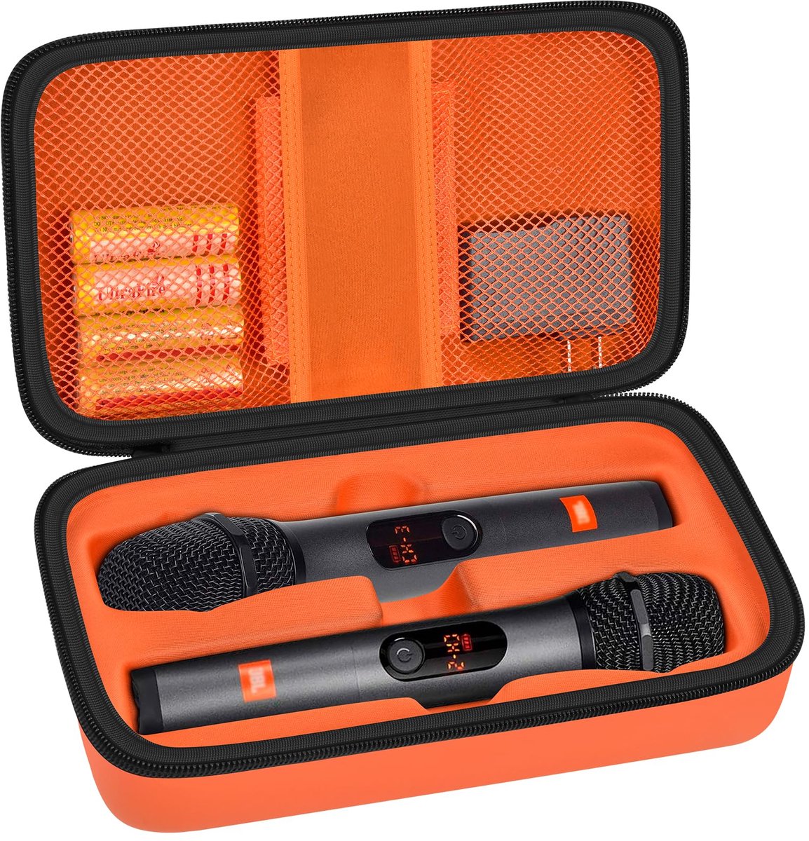 Draadloze microfoonbehuizing - Handheld dual microfoon reistas - Zwart - Voor karaoke en zang - ShopVlot