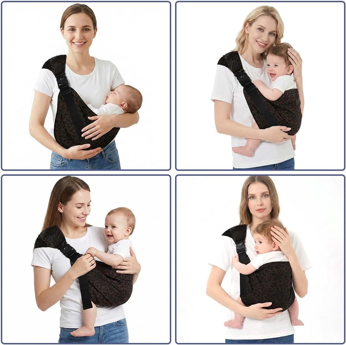 Baby Draagzak - Draagdoek Ergonomisch - Comfortabel Dragen - Drievoudige Beveiliging - Tot 20 kg - Luipaardprint – foto 4