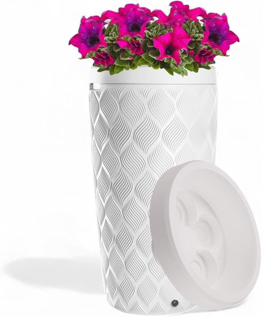 Regenton Plantenbak - Tuin Opslag - Water Besparen - 2-in-1 Functie - 240 Liter - Wit
