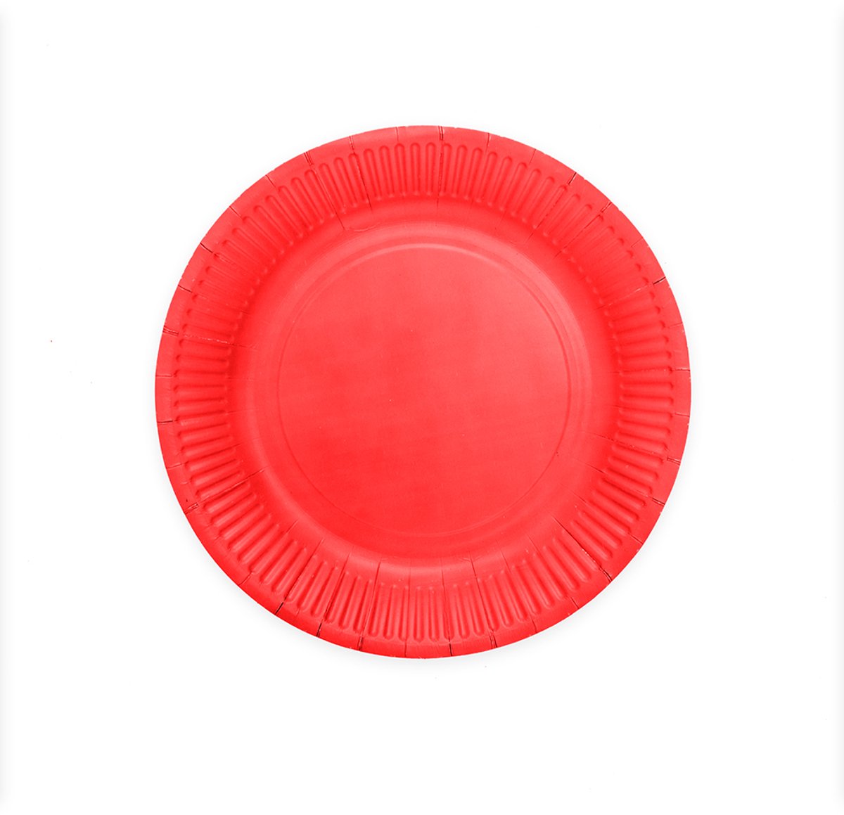 8x Papieren Bordjes 23cm FSC - Rood - Feestartikelen