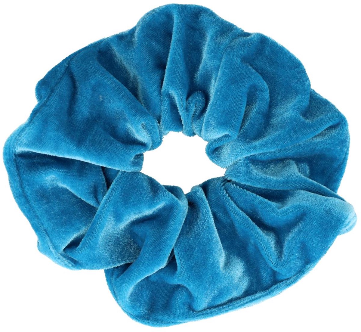 Haarsoires Haarelastiek Scrunchie – Basic – Velvet Stof – Azure Blauw - Haarkrinkel - Haar Elastiek met Stof - Zacht & Haarvriendelijk