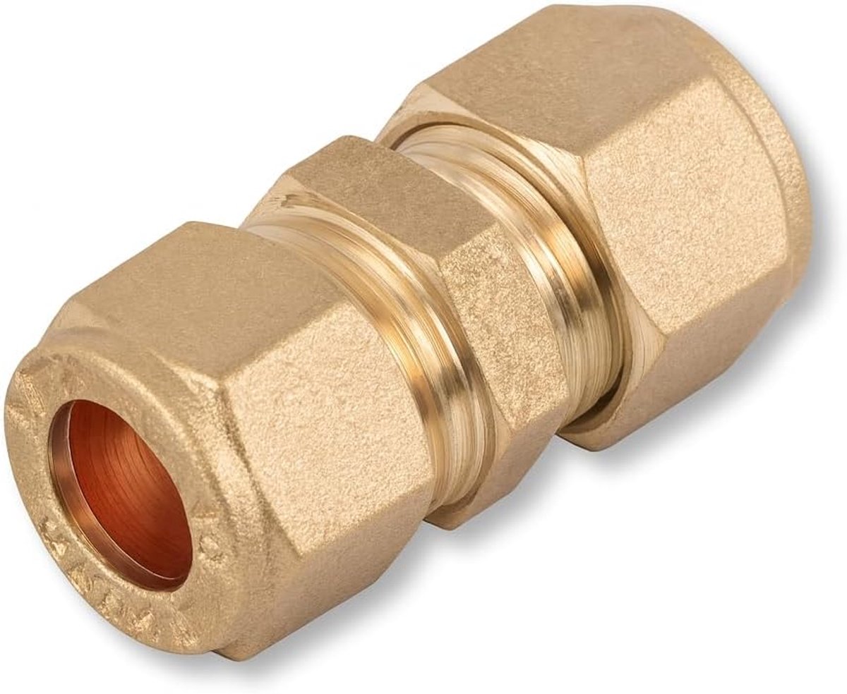 15mm x 12mm Brass Compression Reducer Coupling C x C Pipe Fitting - ShopVlot