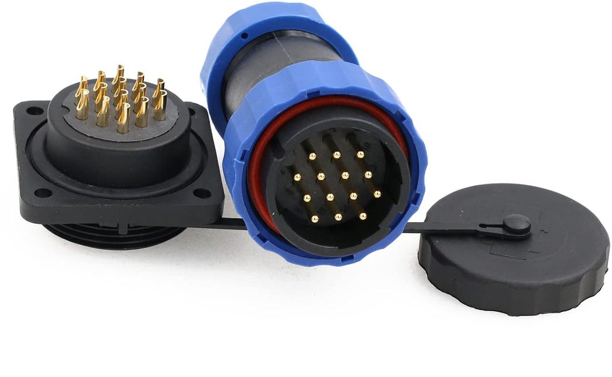 SD28 28MM square waterproof IP68 aviation led plug power supply plug socket bulkhead male female plug (14pin - ShopVlot