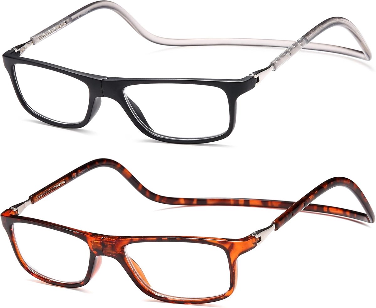 NV2904 NV2904 2 Pack Magnifying Glasses Magnetic Adjustable Length Reading Glasses for Men Women NV2904 - ShopVlot