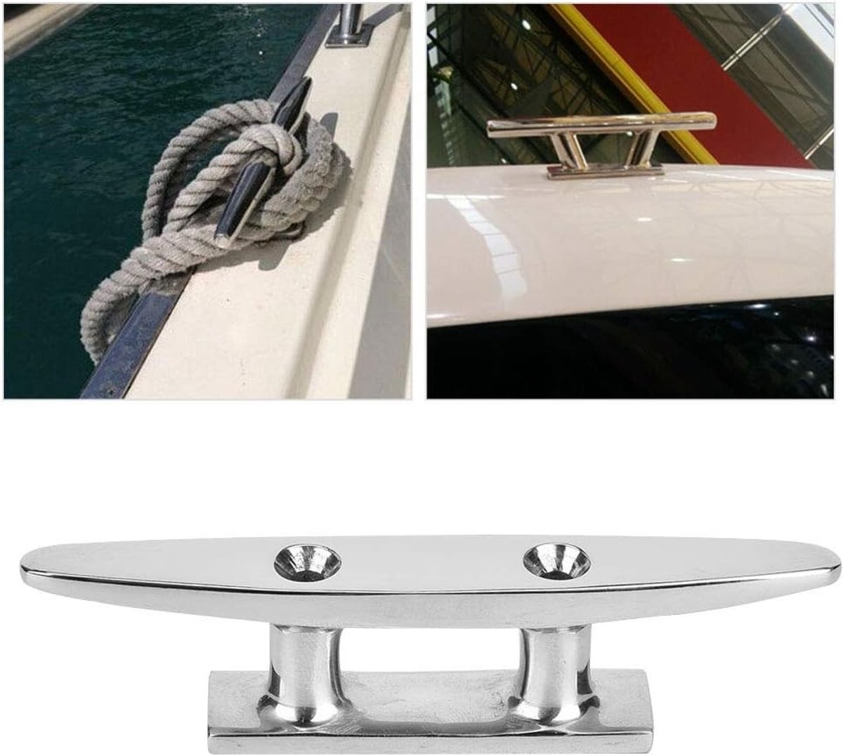 Robuuste RVS Mooring Cleat voor Schepen, Jachten en Boten - 20 x 4.2 cm, Duurzaam en Weerbestendig