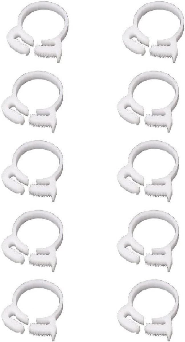 Set van 10 Verstelbare Slangklemmen met Dubbele Snap Handgreep, Robuuste en Flexibele Slangklemmen voor Aansluiting en Afsluiting van Slangen (9.1-10.2mm)