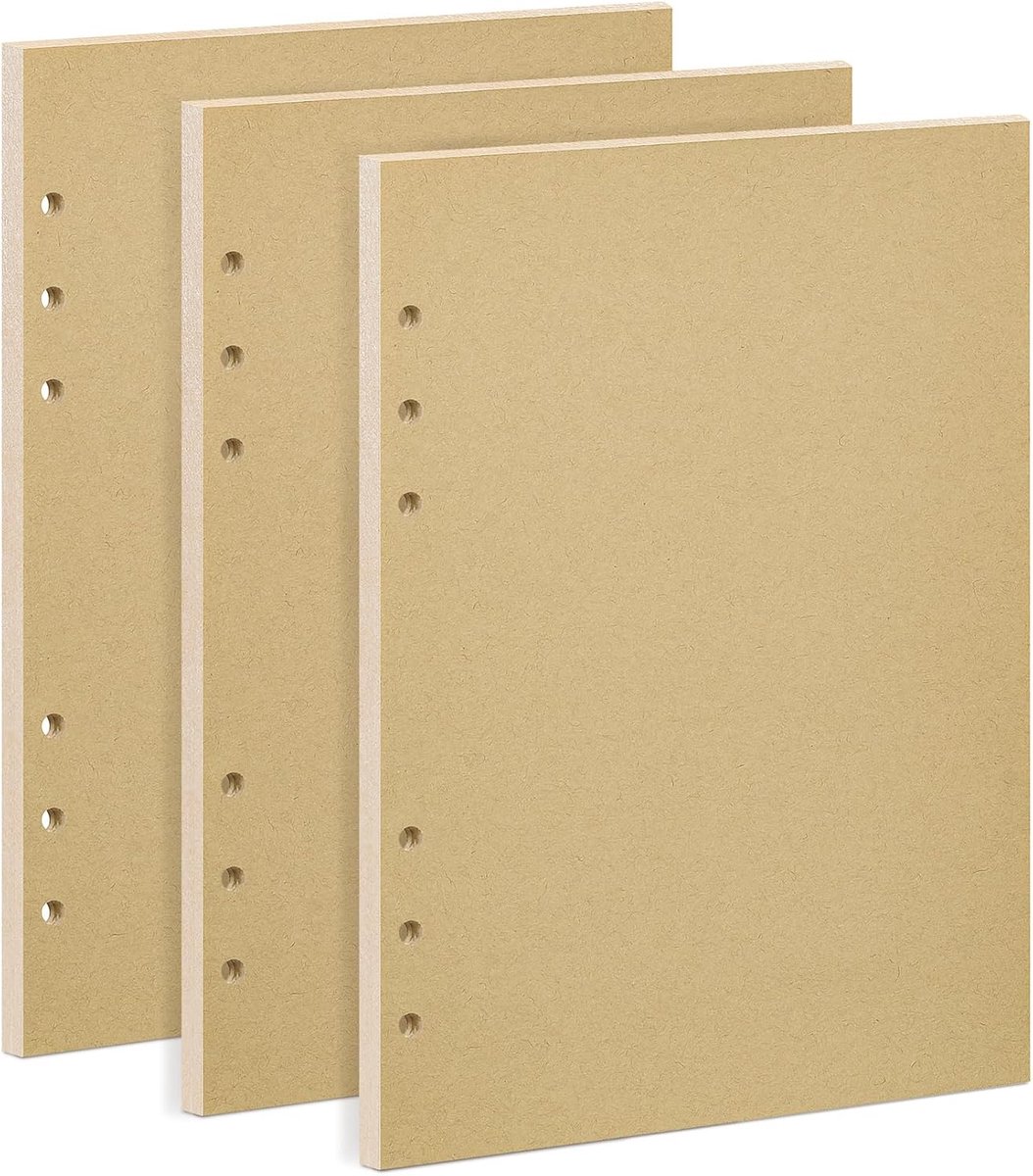 Notitieboek Vullingen A5 - Kraftpapier 100gsm - 135 Vel - 6-Ring 3-3 Gaten - Bruin Vulbladen voor Organizer - ShopVlot