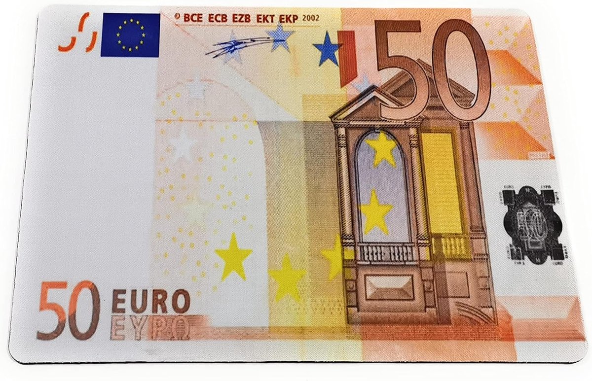 JEYEFFE J&J Muismat Groot PC Muismat Ontwerp 50 Euro Bankbiljet 28 x 20 cm - ShopVlot
