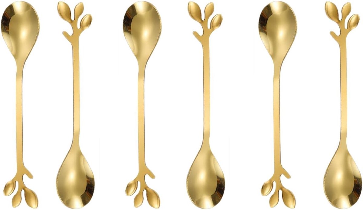 Set van 6 RVS Koffielepels - Duurzaam, Elegant en Perfect voor Koffie en Desserts