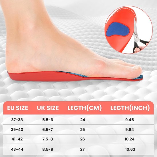 Ergonomische inlegzolen voor hielpijn, 4 paar plantair fasciitis zolen voor optimaal comfort — afbeelding 3
