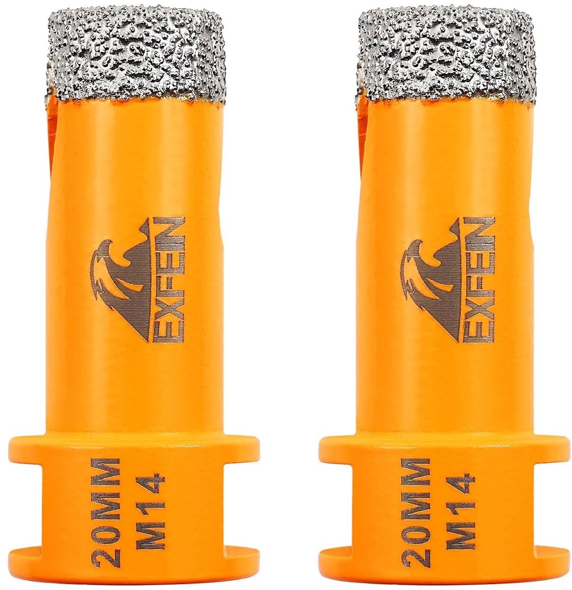 Diamanttegelboor - 20 mm - 2 stuks - 20 mm - boorkroon met schroefdraad M14 - voor droog boren van porselein - tegels - graniet - marmer