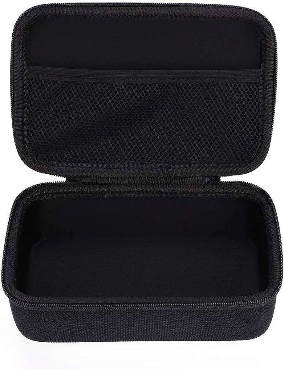 Microfoonopslagdoos met valbescherming en accessoires, ideaal voor videomicrofoons, 21.5 x 14.5 x 8 cm, veilig en praktisch voor onderweg