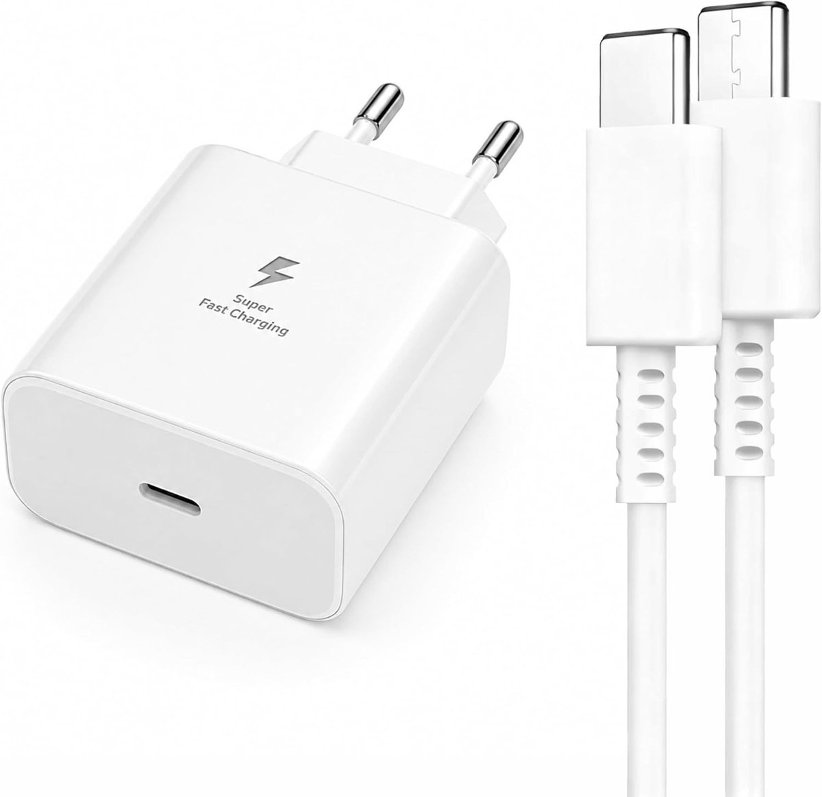 Snel opladen met 45W USB C oplader, geschikt voor Galaxy S25/S24/S23/S22 en meer, inclusief 1m USB C kabel