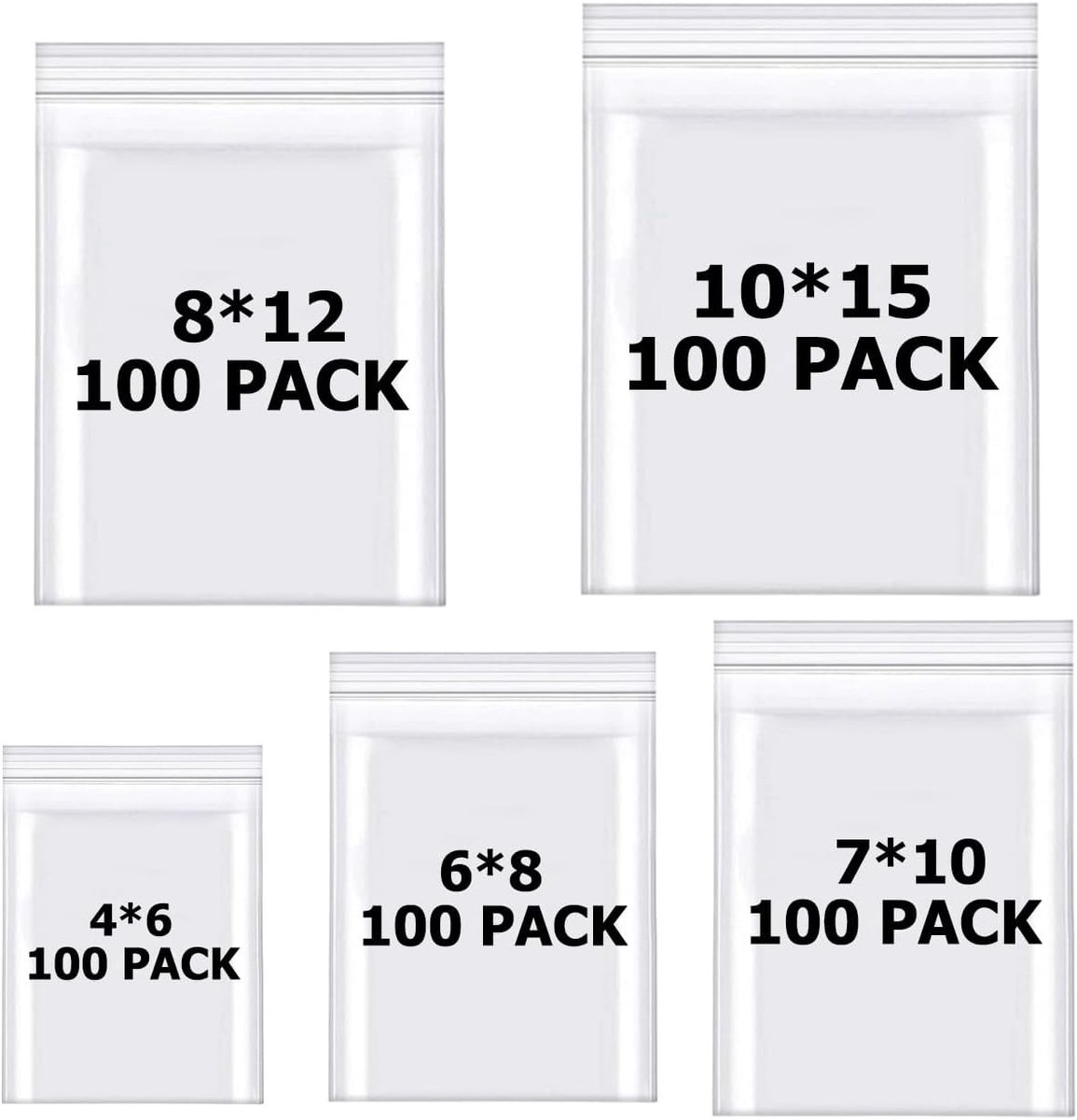 Sealable Duidelijke Grip Seal Bags - Herbruikbare Zip Lock voor Kleine Plastic Tassen, Perfect voor Keuken, Cookies, Noten en Sieradenverpakking