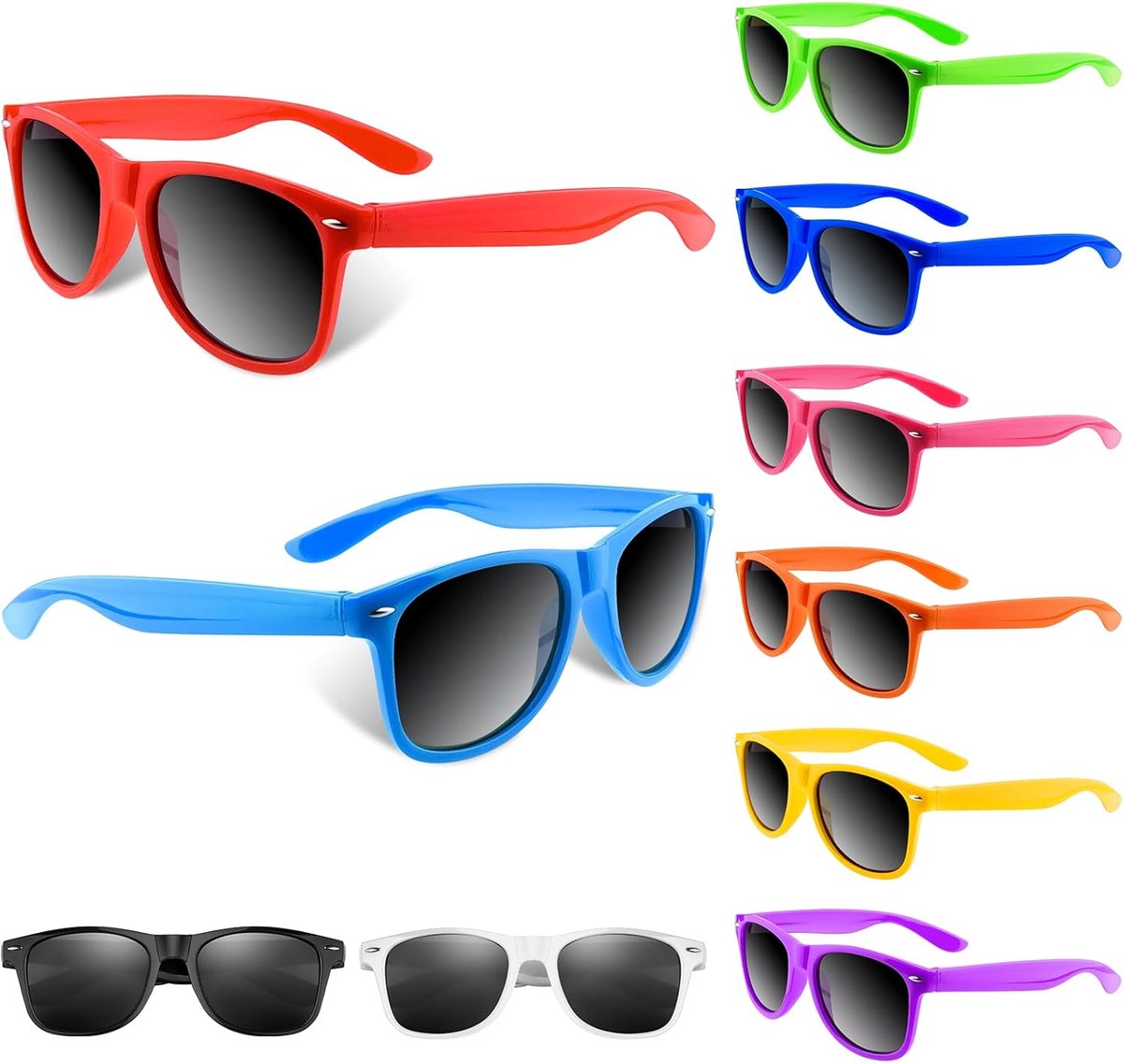 Thijox - 10/20/40 Pack Kids Zonnebril Retro Feestjes UV400 Bescherming Polypropyleen Kleurrijke Zonnebrillen voor Kinderen Bruiloft Strand Zomer Zwemb