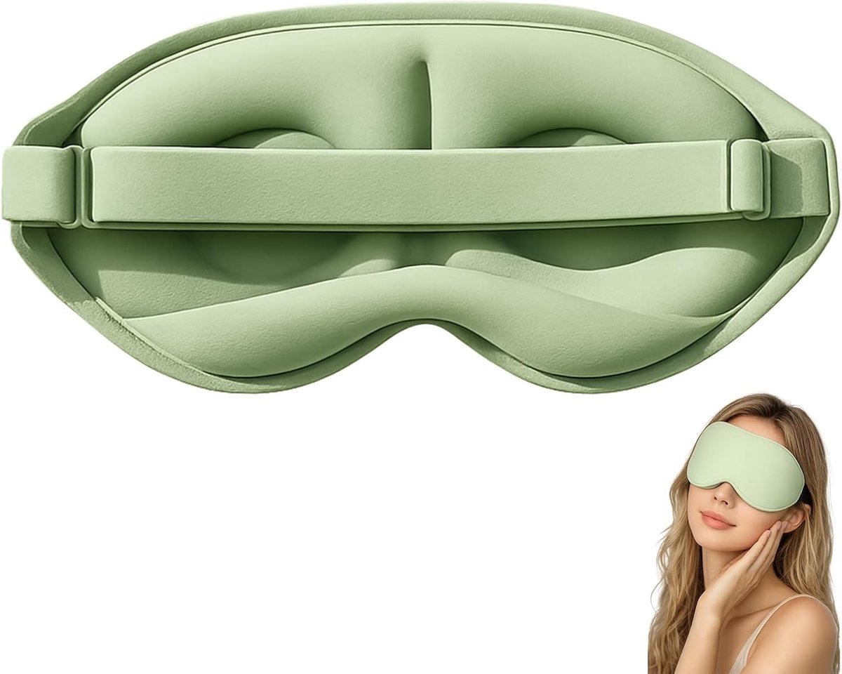 Ergonomisch 3D-slaapmasker voor optimale verduistering, ademend traagschuim en drukvrij ontwerp voor een comfortabele slaapervaring en reizen