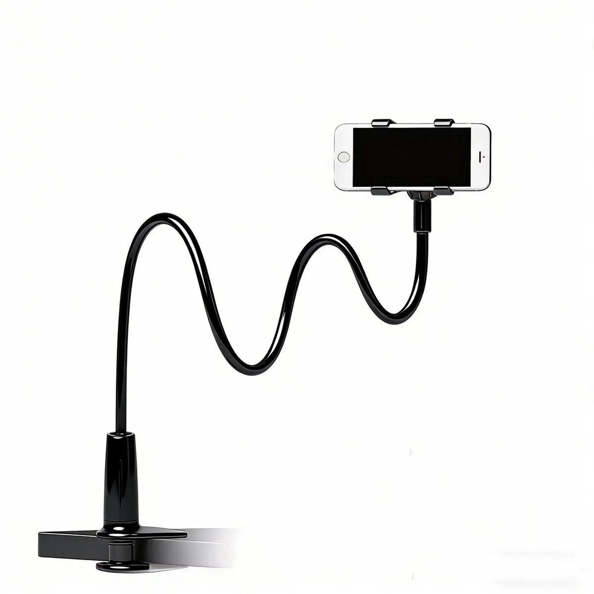 Casalora Telefoonhouder Bed – 100 cm Flexibele Zwanenhals – Verstelbare Smartphone Houder – Handsfree voor Bureau & Nachtkastje – Zwart