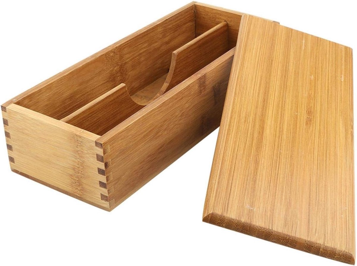 Houten Bestekopbergdoos met Deksel, Organizer voor Keuken en Bestekladen, Ideaal voor Japanse Eetstokjes en Keukengerei