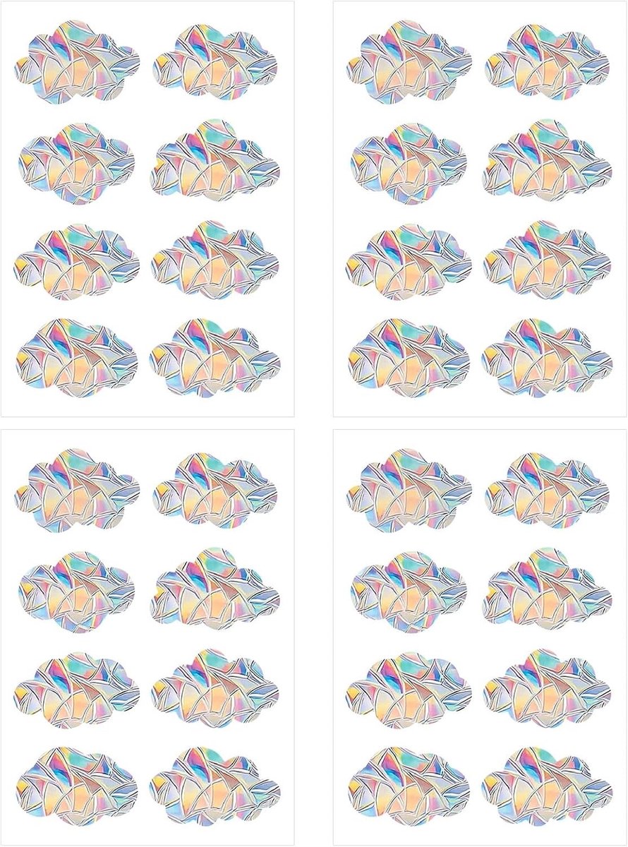 32 Stuks Raamstickers voor Vogels - Bescherming tegen Vogelbotsingen met Regenboogontwerp en Effectieve Anti-Collisie Functie