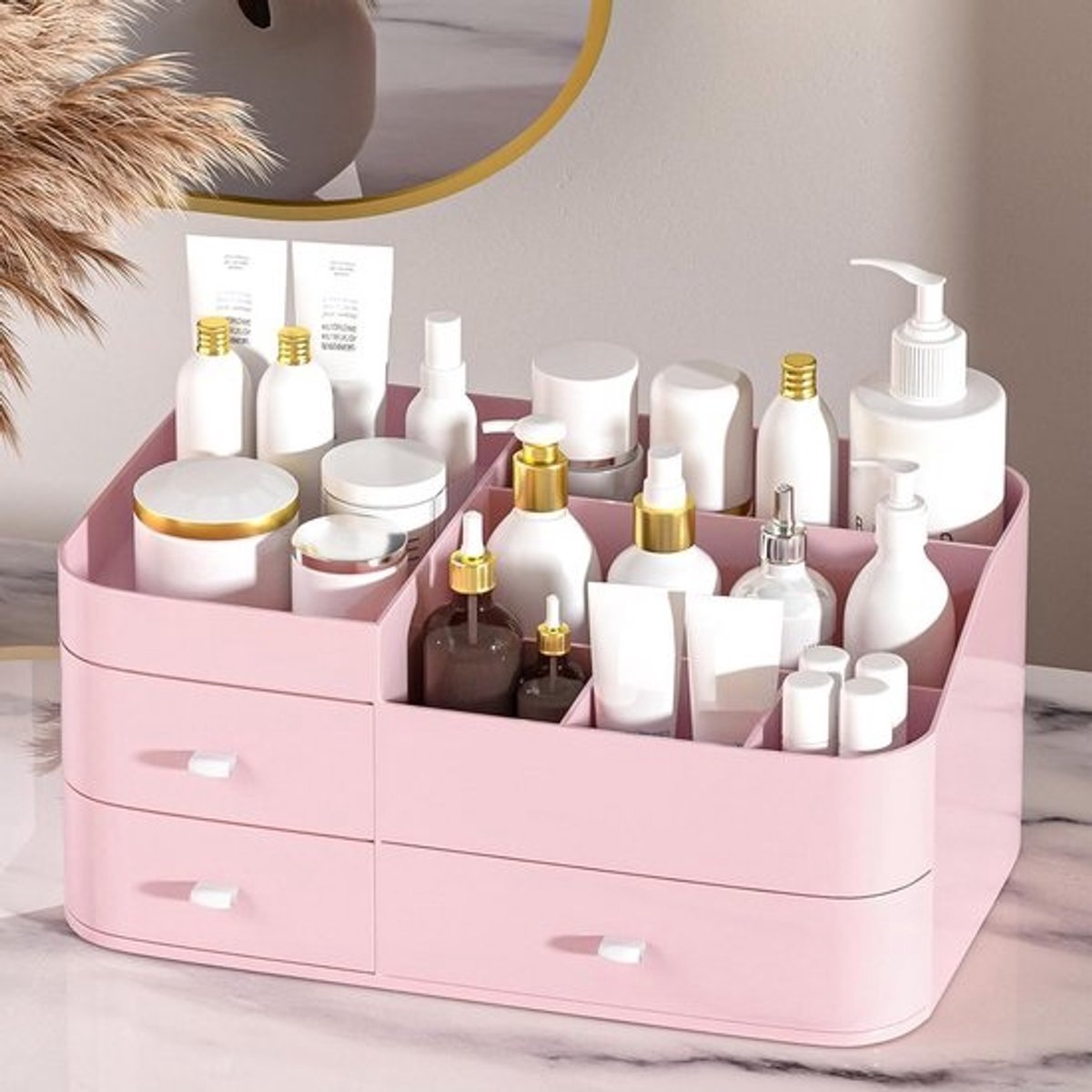 Grote Roze Make-up Organizer voor Plateau en Kast